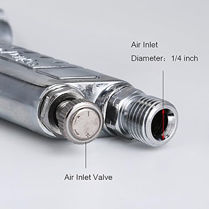 Rongfeng STARY SPRAY GUN PRESSURE FEED PAINT SPRAYER NOZZLE SIZE 1.5MM, SILVER - Image 4